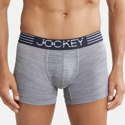 Jockey Move Collection Men Mid Grey Melange Solid Micro Touch Elastane Stretch Fabric Trunks MM05-picture-52