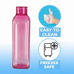Kuber Industries Set of 6 Pink BPA Free Square Shaped, Plastic Refrigerator Bottles image 5