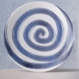 nestroots White & Blue Printed  Mandala Wall Plate-24