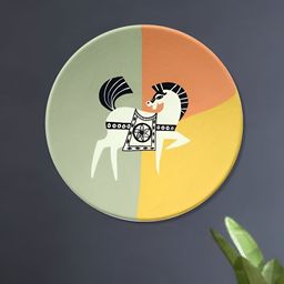 ARTYSTA BEAUTIFYING LIVES Green & Orange Majestic Horse Wall Plate-image-14