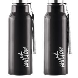 Milton Steel Fit 600 Set Of 2 Black Inner Stainless Steel Water Bottle 520 ml Each-99