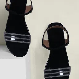 Ravis Embellished Open Toe Flats-35