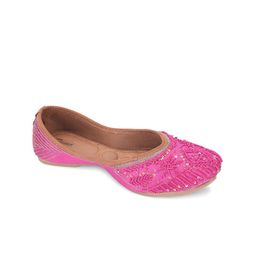 DESI COLOUR Women Embellished Ethnic Mojaris Flats-picture-17