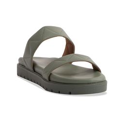 ERIDANI Textured Open Toe Flats-12