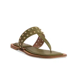ERIDANI Embellished Open Toe T-Strap Flats-9
