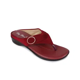 BIG BIRD Women Textured T-Strap Flats-image-4
