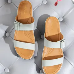 Rocia Buckled Open Toe Flats-8