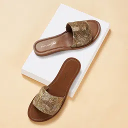 Forever Glam by Pantaloons Embellished Open Toe Flats-picture-53