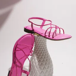 Try Me Braided Open Toe Flats With Backstrap-28