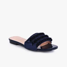 BuckleUp Women Blue Embellished Open Toe Flats-picture-7