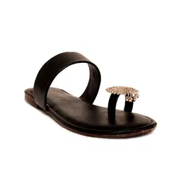 Glitzy Galz Embellished One Toe Flats-8