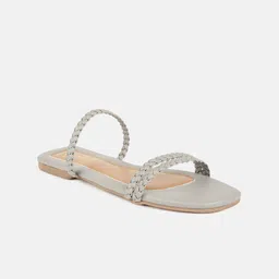 Tokyo Talkies Women Grey Open Toe Flats-image-54