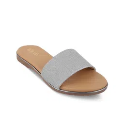 Tresmode Textured Slip On Open Toe Flats image 1