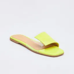 Tokyo Talkies Women Yellow Colourblocked Open Toe Flats-image-90