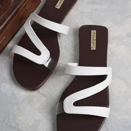 DressBerry White Open Toe Flats-26