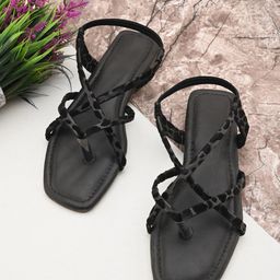 Apratim Printed Open Toe Flats-34