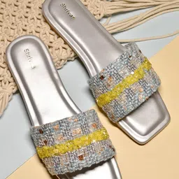 SHRIVAS BY ARCHITA MEHTA Ovia Embellished Open Toe Flats-5