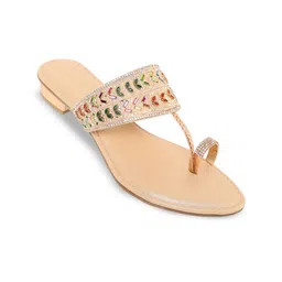 V-WALK Women Embellished Ethnic One Toe Flats-image-31