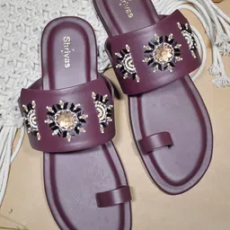 SHRIVAS BY ARCHITA MEHTA DAISYM Ethnic Embellished One Toe Flats-58