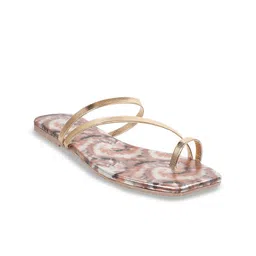 Metro Printed Strappy One Toe Flats-35