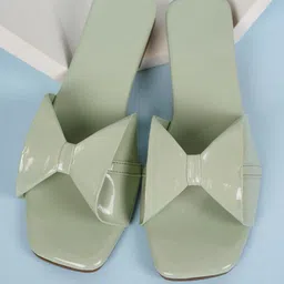 SAPATOS Open Toe Flats With Bows-10