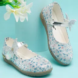 Tiny Bugs Girls Printed Butterfly Applique Ballerinas-image-11