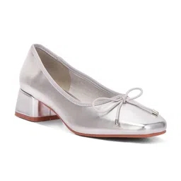 London Rag Bow Detailed Block Heeled Pumps-42