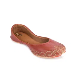 DESI COLOUR Ethnic Embellished Square Toe Mojaris-image-92