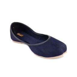 DESI COLOUR Blue Ethnic Mojaris Flats-picture-6