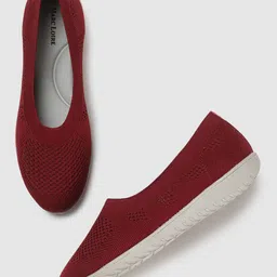 Marc Loire Women Maroon Woven Design Slip-On Sneakers-image-88