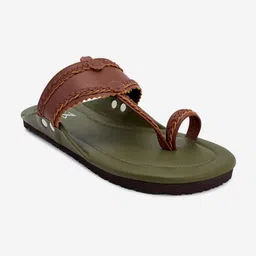 THE MADRAS TRUNK Men Olive Green Flats-picture-58