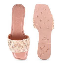 Mochi Textured Open Toe Flats image 4