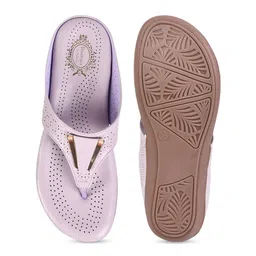 Shoetopia Textured Open Toe Flats With Laser Cuts image 5