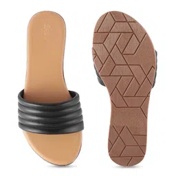 Tresmode Textured Open Toe Flats image 3