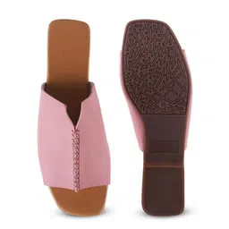 Try Me Textured No Back Strap Open Toe Flats image 5