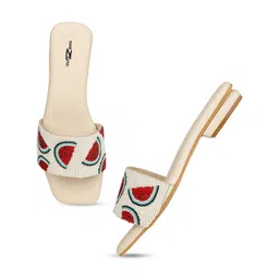 Shezone Embellished Open Toe Flats image 3
