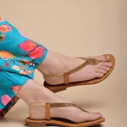Shoetopia Women Ethnic T-Strap Flats-image-75