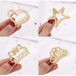 Krelin Women Set Of 6 Hand Polished Durable Metal Claw Clips-image-43