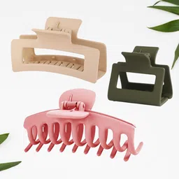 FIMBUL Women Set Of 3 Plastic Claw Clips-34