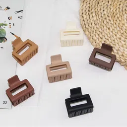 FIMBUL Women Set of 6 Matte Square Hair Claw Clip-12