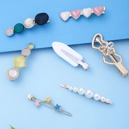 Yellow Chimes Women Blue & Pink Set of 7 Embellished Claw Clip-image-75