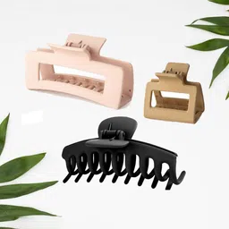 Krelin Women Set Of 3 Anti-Rust Durable Plastic Claw Clips-image-41
