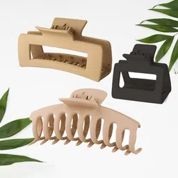 Krelin Women Set Of 3 Anti-Rust Durable Plastic Claw Clips-image-74