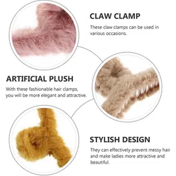 DN Creation Set of 3 Assorted Fur Claw Clip image 2