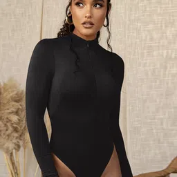 StyleCast x Revolte Mandarin Collar Bodysuit-image-91