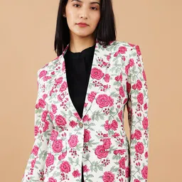 INDOPHILIA Printed Cotton Single Breasted Casual Blazer-picture-20