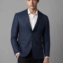 Louis Philippe Textured Self Design Slim Fit Single-Breasted Blazers-picture-10