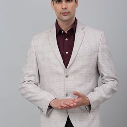 Cantabil Checked Single Breasted Formal Blazer-image-56