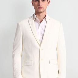 Arrow Notched Lapel Notched Lapel Collar Single Breasted Slim Fit Blazer-image-8