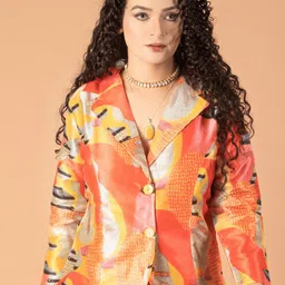 Boholyfe Women Abstract Printed Single-Breasted Blazer-21